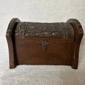Vintage Wooden Treasure Chest Box